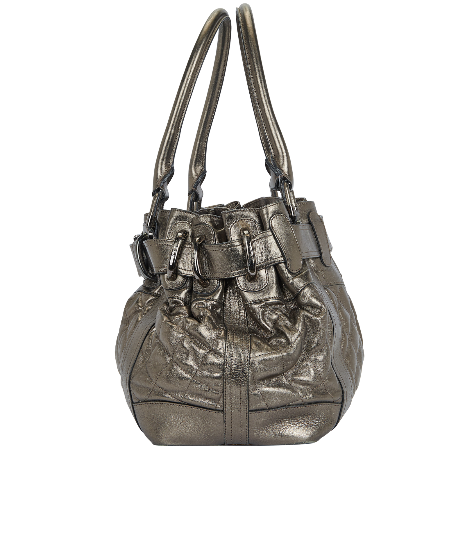 Beaton Quilted Tote, &pound;80, Handbags, Bronze, Leather, Bottom view